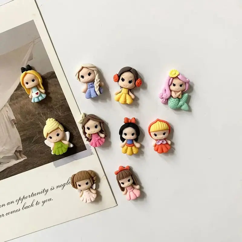 10pcs Mini Princess Refrigerator Stickers Resin Magnet Cute Photo Message Decor