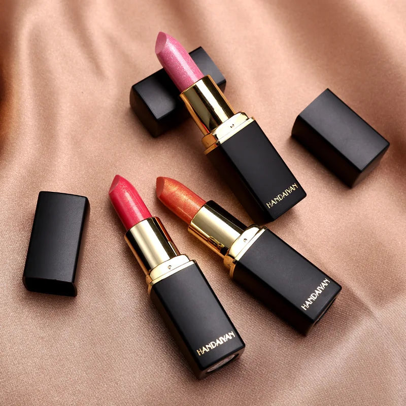 Long Lasting Waterproof Lipstick with Glitter Shimmer - Multiple Colors