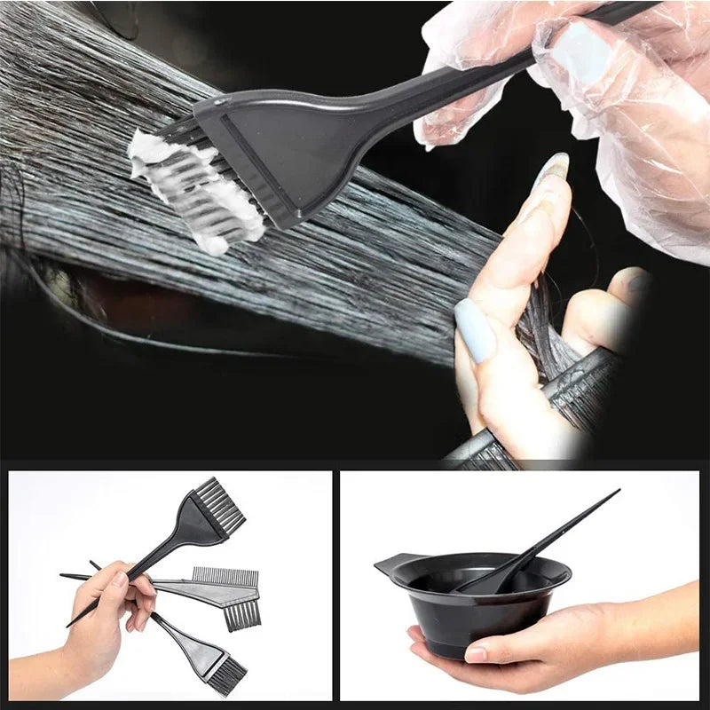 Professional Hair Dyeing Kit with Mixing Bowls and Brushes - Salon Color Tools Set