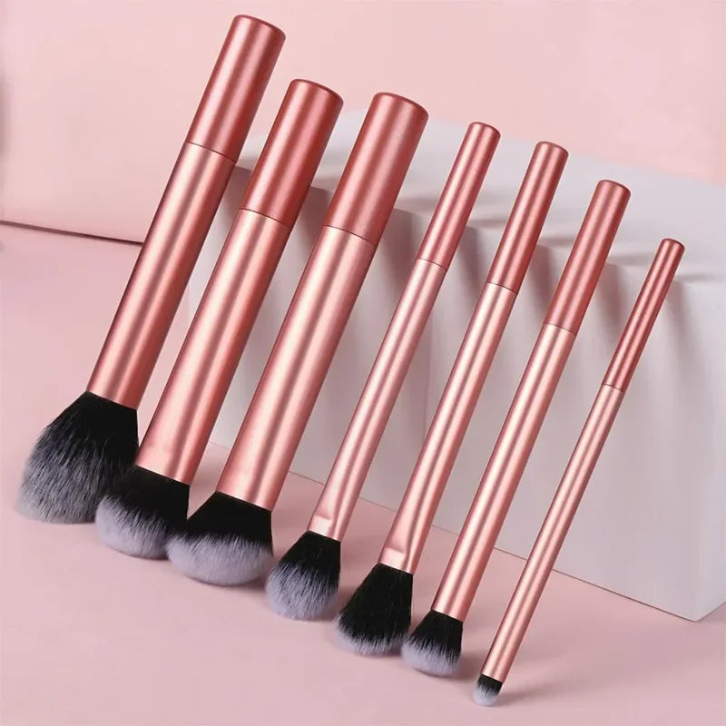 7-Piece Makeup Brush Set - Synthetic, Cruelty-Free, Easy to Clean Cosmetics Tools