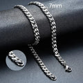 Unisex Waterproof Stainless Steel Cuban Chain Necklace 5/7/9mm Thick Collar Jewelry