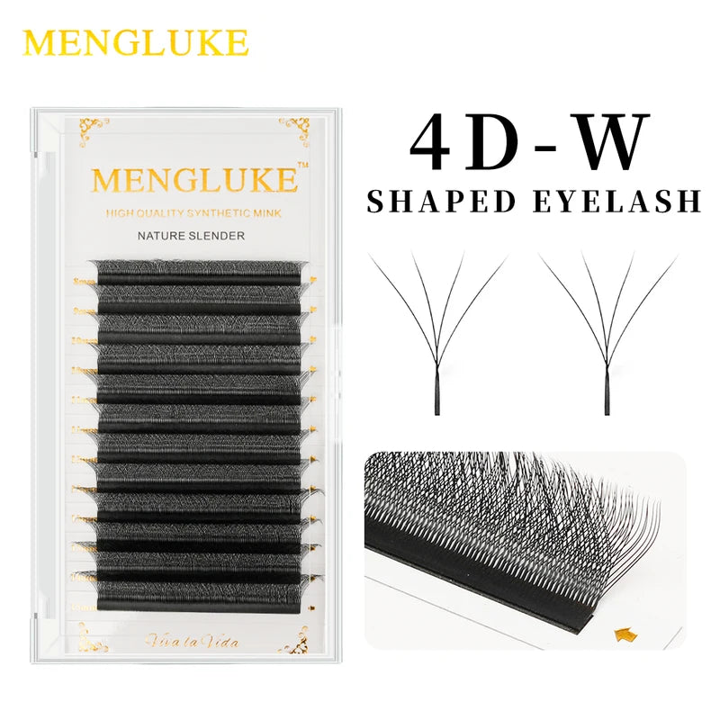 Automatic 4D W Shaped Bloom False Eyelashes Extension Soft Natural Light High-Volume