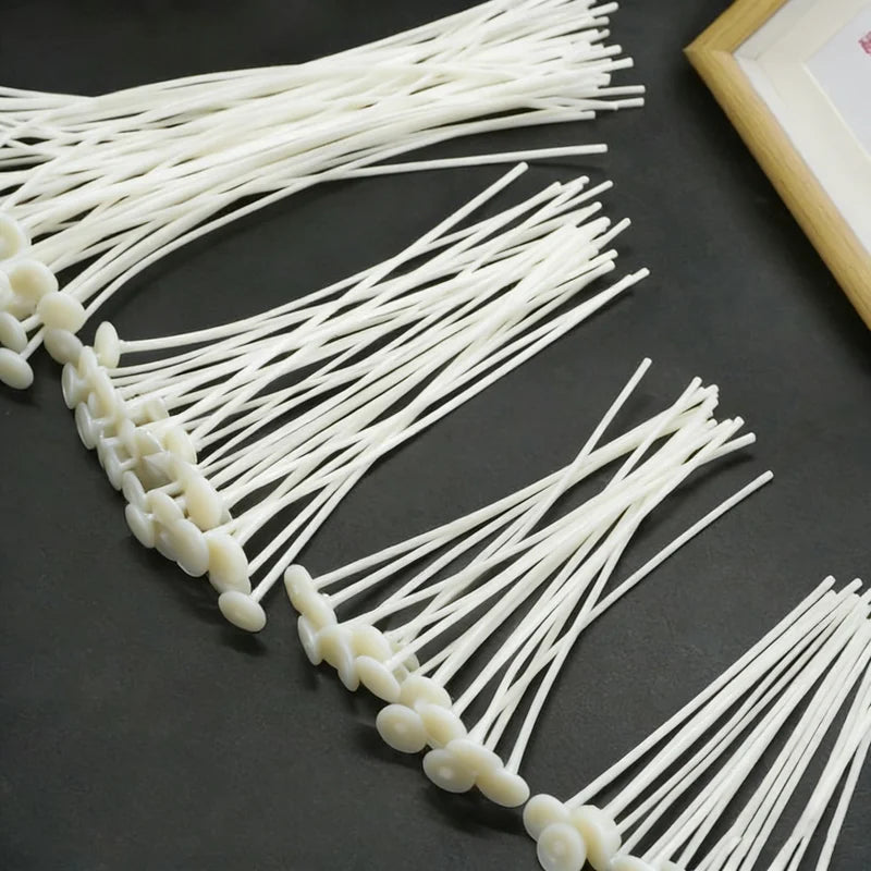 Pre-Waxed Candle Wicks with Wooden Centering Sticks for Soy, Beeswax, DIY Candle Making