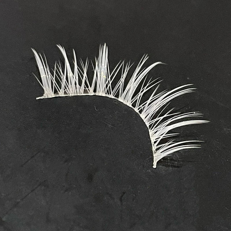 White Natural Look False Eyelashes Full Strip Wispy Reusable Makeup Lashes