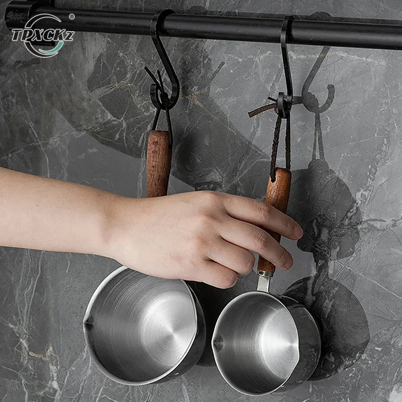 Stainless Steel Wax Melting Pot with Wooden Handle for Candle, Soap, Chocolate, and Hot Beverages
