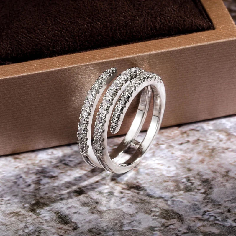 Surround Shaped Crystal CZ Finger Rings for Women Bridal Party Jewelry