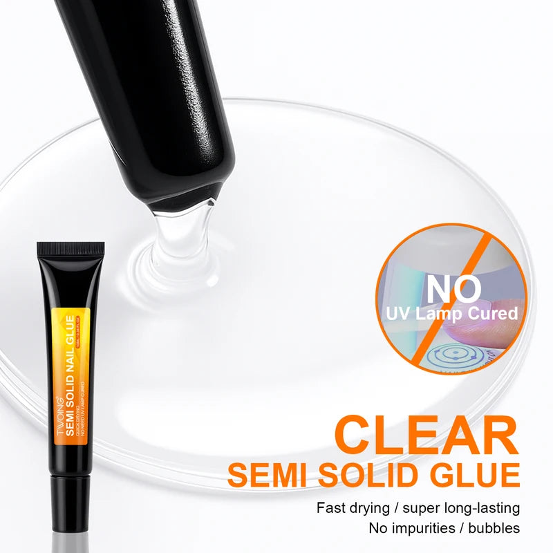 Twoing Nail Glue & Remover Set - Fast-Drying Strong Adhesive for Press-On Nails and Rhinestones