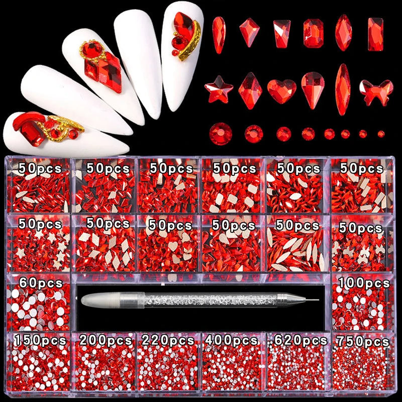 Multi-Style Nail Art Diamond Rhinestones Flat Bottom DIY Nail Jewelry