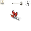 Titanium Body Jewelry Piercing Rings Set with CZ Heart Flower Key Studs