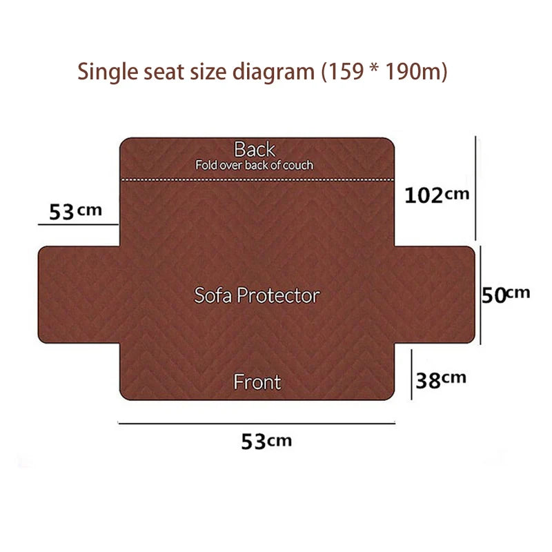Recliner Sofa Protector Cover with Armrest Pockets - Non-Slip, Waterproof, Plush