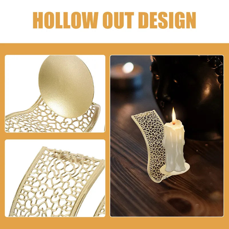 Set of 4 Metal Wall Candle Holders for Living Room & Home Decor