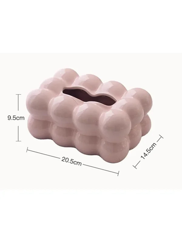 Ceramic Paper Napkin Dispenser Box for Living Room Dining Room Office - Exquisite Interior Decoration