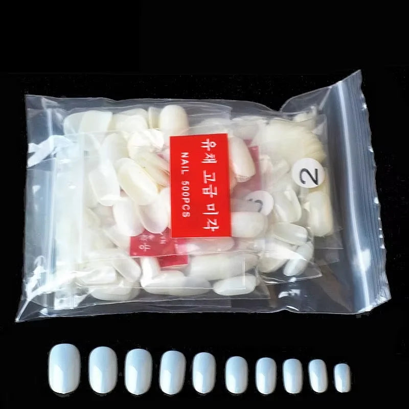 600Pcs False Nail Tips Set Short Full Cover for Nail Art & Manicure