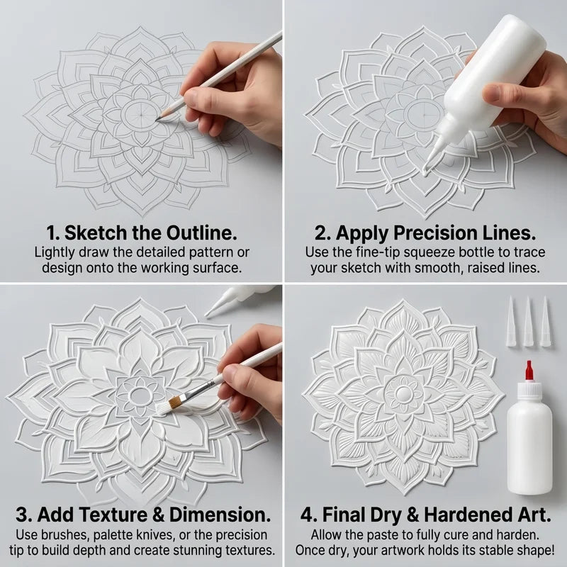 3D Texture Paste for Relief Carving and Line Effects - DIY Art Medium