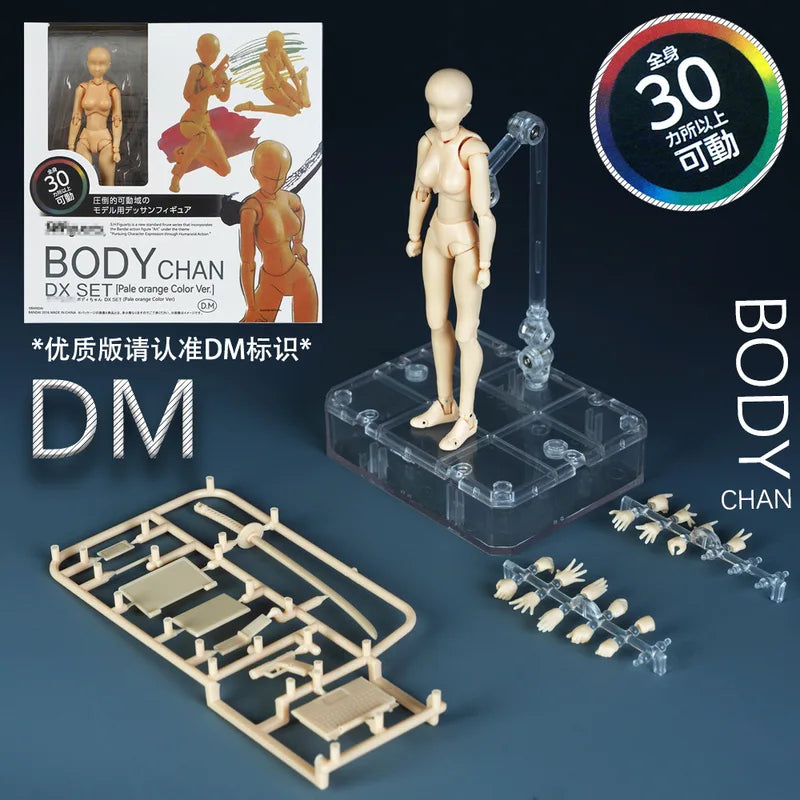 Movable Action Figure Toy Model - Male Female Anime Mannequin with Joints - Multiple Colors