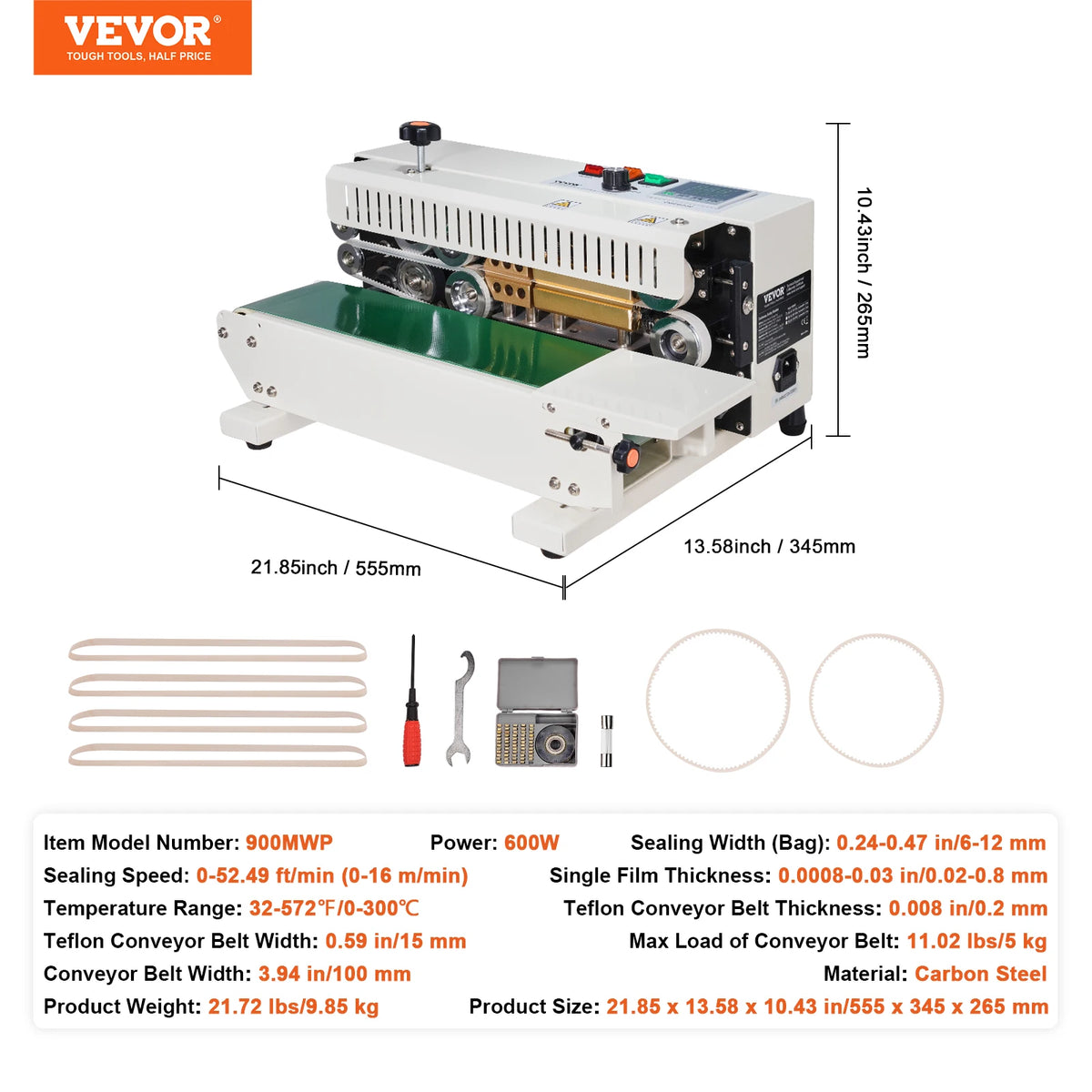 Horizontal Bag Sealing Machine Continuous Band Sealer for Plastic Bags
