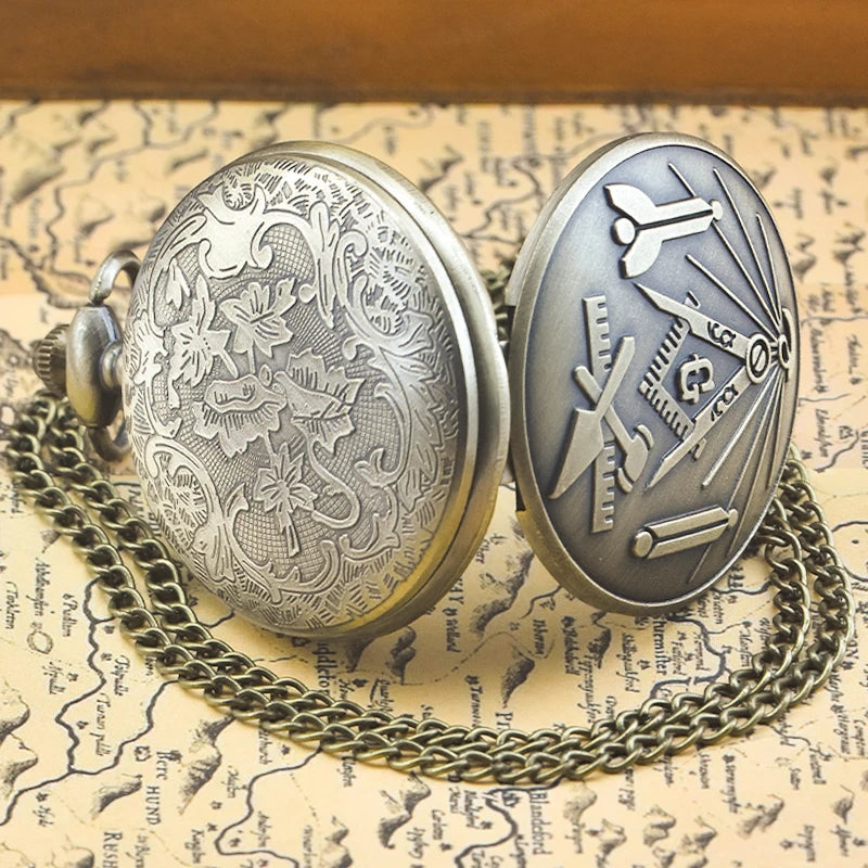 Vintage Steampunk Quartz Pocket Watch Necklace Pendant Unisex Gift