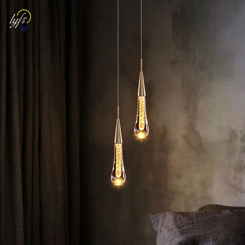 Crystal Pendant Light Fixture for Interior Home Lighting with Crystal and Metal Frame