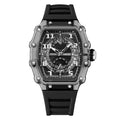 Luxury Skeleton Sports Watch for Men Automatic Quartz Luminous Silicone Strap