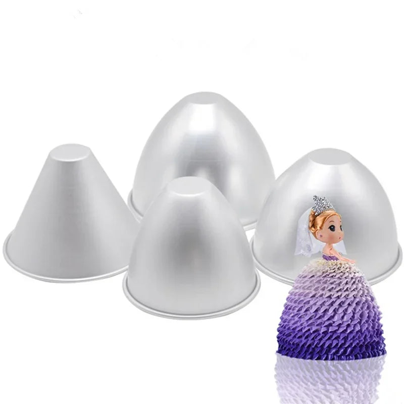 Aluminum Doll Cake Mold for Dress Cakes and Halloween Decorations - 4/6/7/8 Inch Sizes