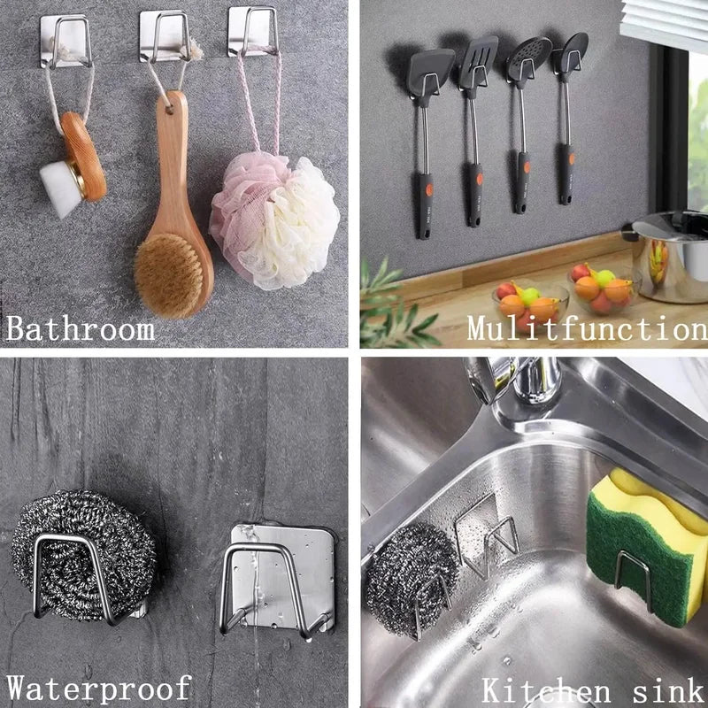 Stainless Steel Wall-Mounted Kitchen Storage Rack for Pots & Cutting Boards