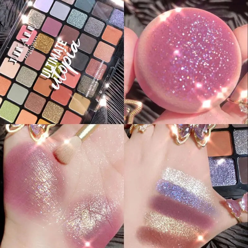 40-Color Eyeshadow Palette with Matte and Glossy Finishes - Vibrant Multi-Color Makeup Set