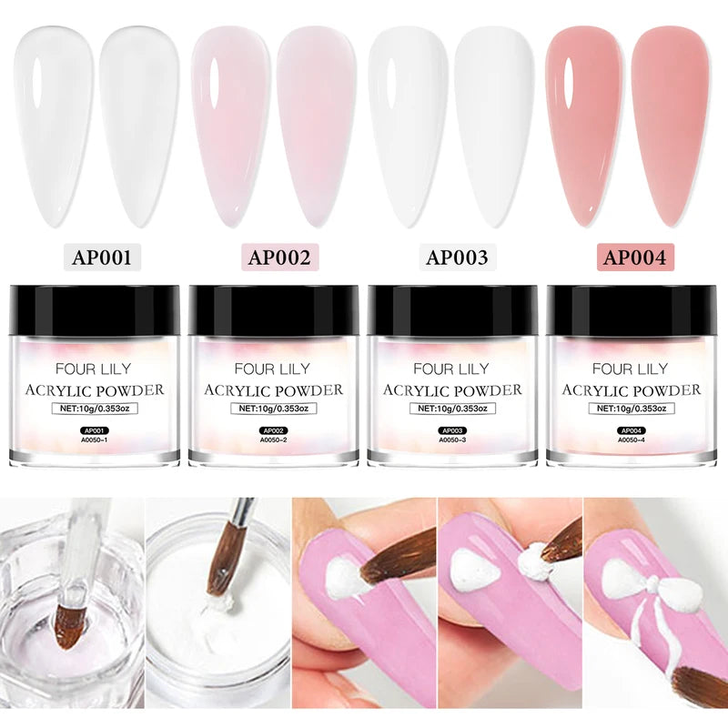 Acrylic Nail Kit with Powder & Liquid Set for Extension & Carving - Multiple Colors