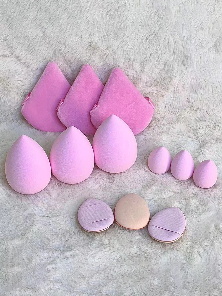 12-Piece Makeup Tool Set with Egg-Shaped Powder Puffs for Foundation & Contouring