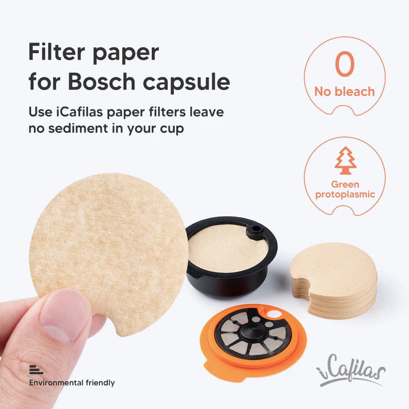 Reusable Coffee Capsule Paper Filter for Bosch Tassimo Machines - Disposable & Eco-Friendly