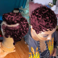 Short Curly Lace Front Human Hair Wig - Pixie Cut Style for Women