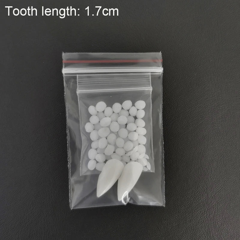 Halloween Vampire Fangs Props DIY Resin False Teeth with Glue - Multiple Colors