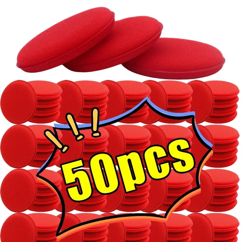 Car Waxing & Polishing Foam Applicator Pads - 50/100 pcs Soft Microfiber Sponge Set