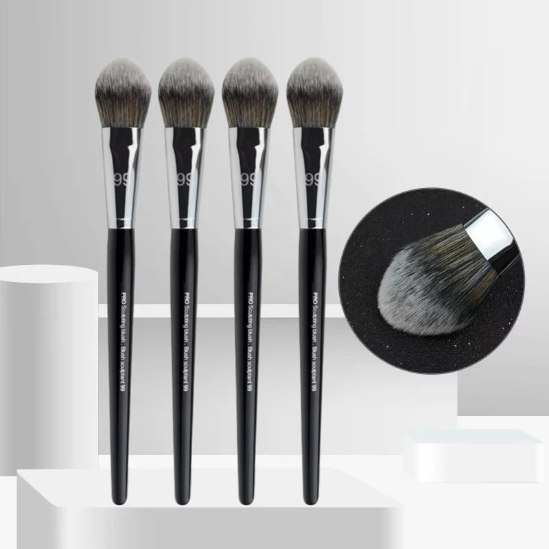 Pro Blush Sculpting Makeup Brush Set - Soft Synthetic Hair, 10-Piece