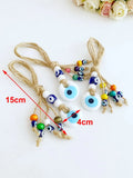 Evil Eye Wall Hanging Decor - Nazar House Protection Macrame Pendant