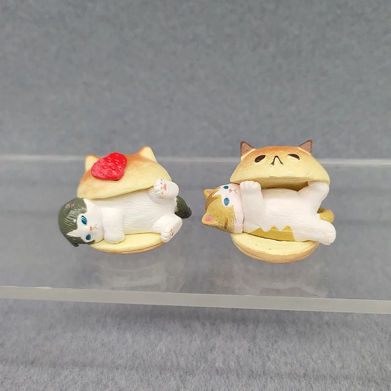 Burger Cat Action Figure Blind Box Toy Set - Fun Cat Decor & Gifts
