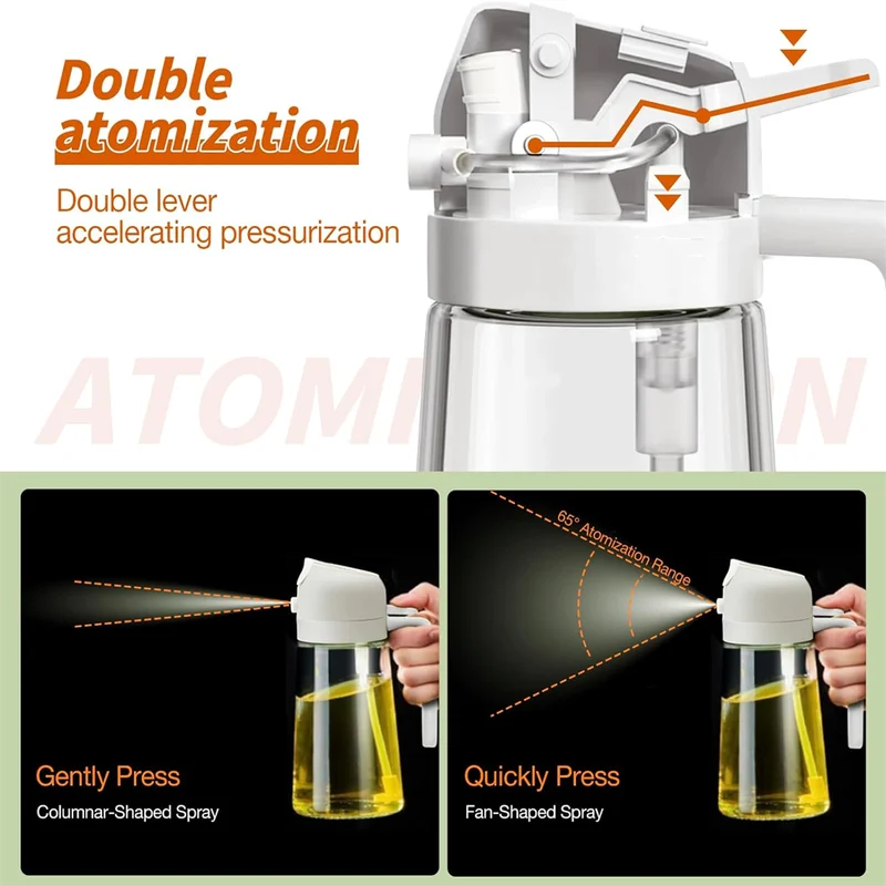 16oz Glass Oil Sprayer and Dispenser Bottle for Cooking Kitchen