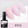 Semi Transparent Pink Rubber Base Coat Nail Gel - UV LED Soak-Off Gel Polish