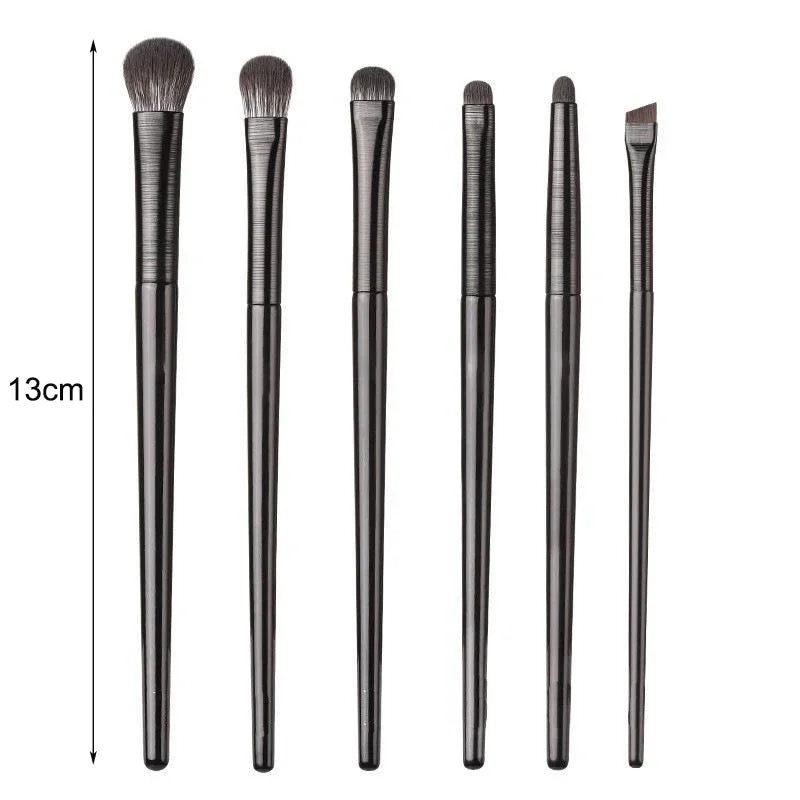 6pcs Eye Makeup Brush Set for Eyeshadow Eyeliner Contouring Portable Cosmetic Tools