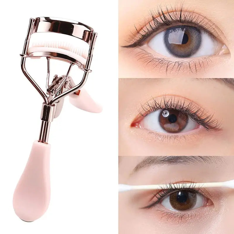 Pink Eyelash Curler with Comb for Perfect Curves - Easy to Use Makeup Tool