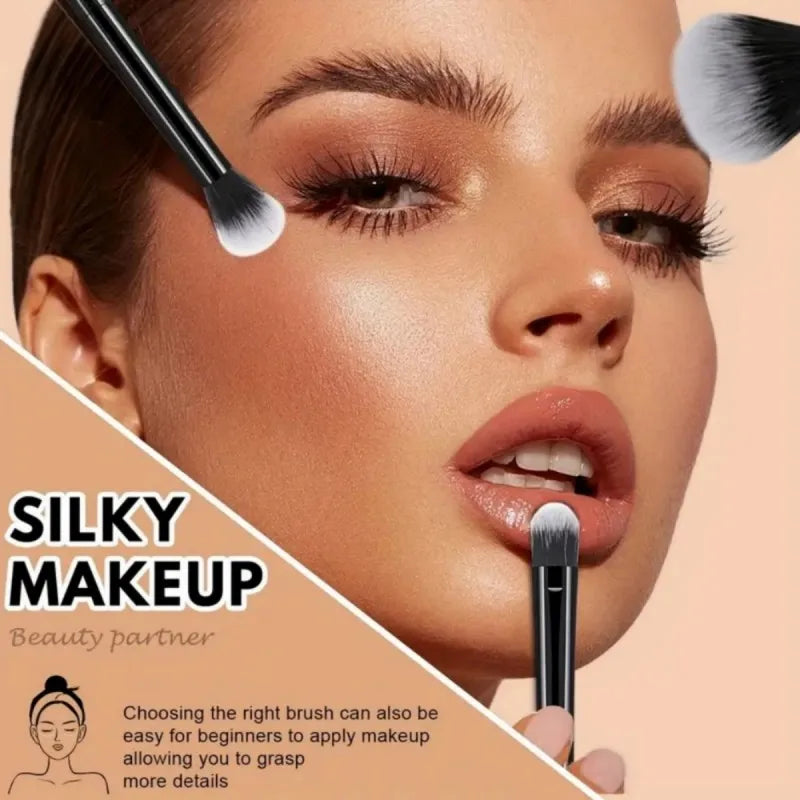 Multifunctional Makeup Brush Set with Beauty Egg - Soft Nylon Bristles, All Skin Types