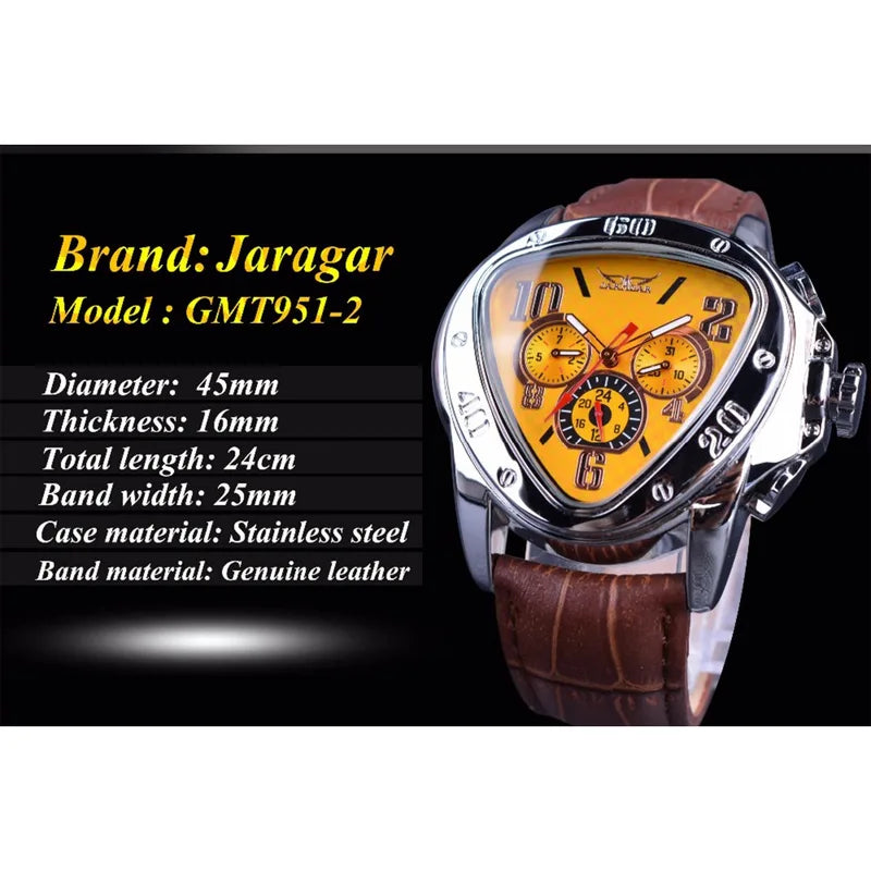Men's Mechanical Watch with Leather Strap, Automatic Waterproof Design