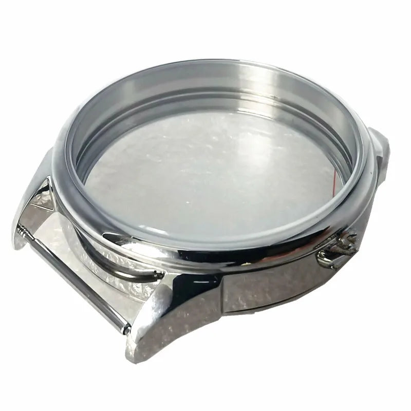 42mm Stainless Steel Watch Case for ETA6497 6498 Seagull Movements - Silver