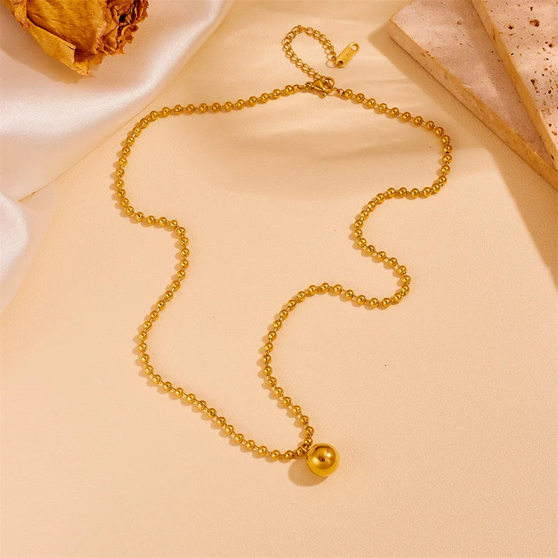 Trendy Waterproof Jewelry Set with Necklace, Bracelet & Earrings for Women