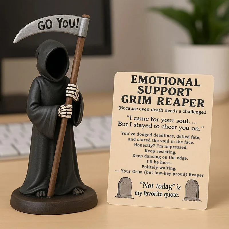Halloween Grim Reaper Figurine Shelf Decor Gothic Fantasy Art - Multi Color