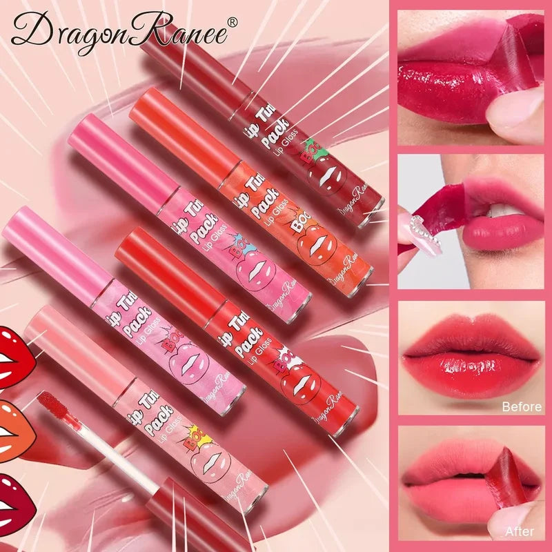 Peel-Off Lip Gloss Set Waterproof Long Lasting Matte Lip Stains - Multiple Colors