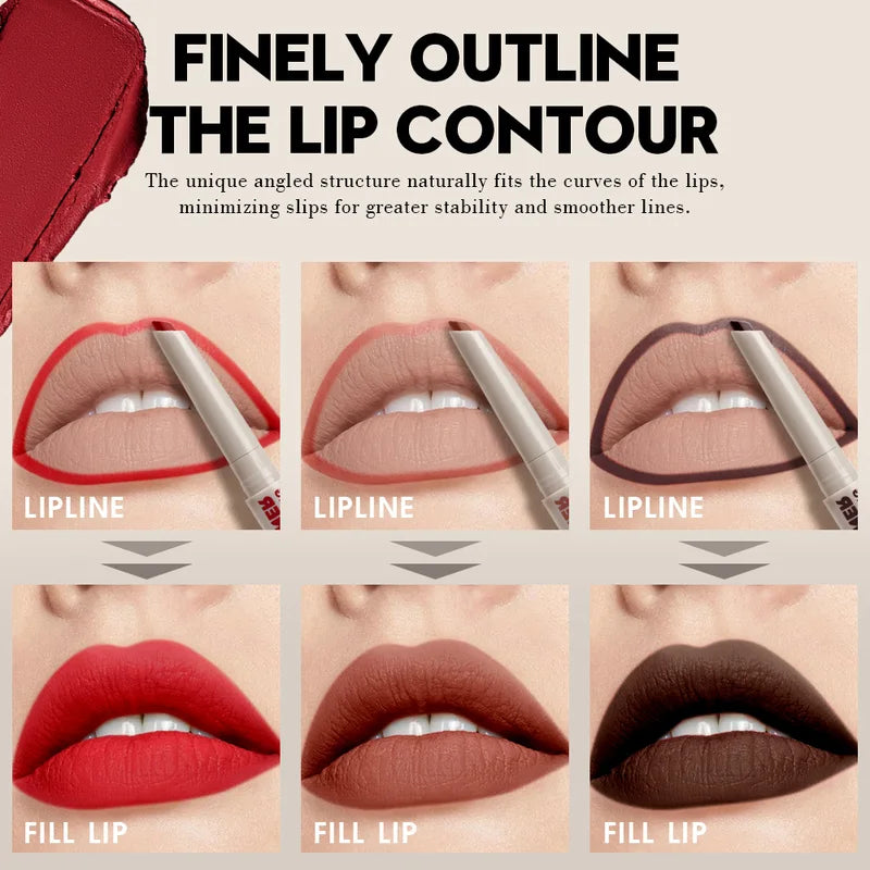 Matte Lip Liner Pen - Long-Lasting Water & Sweat Resistant Makeup