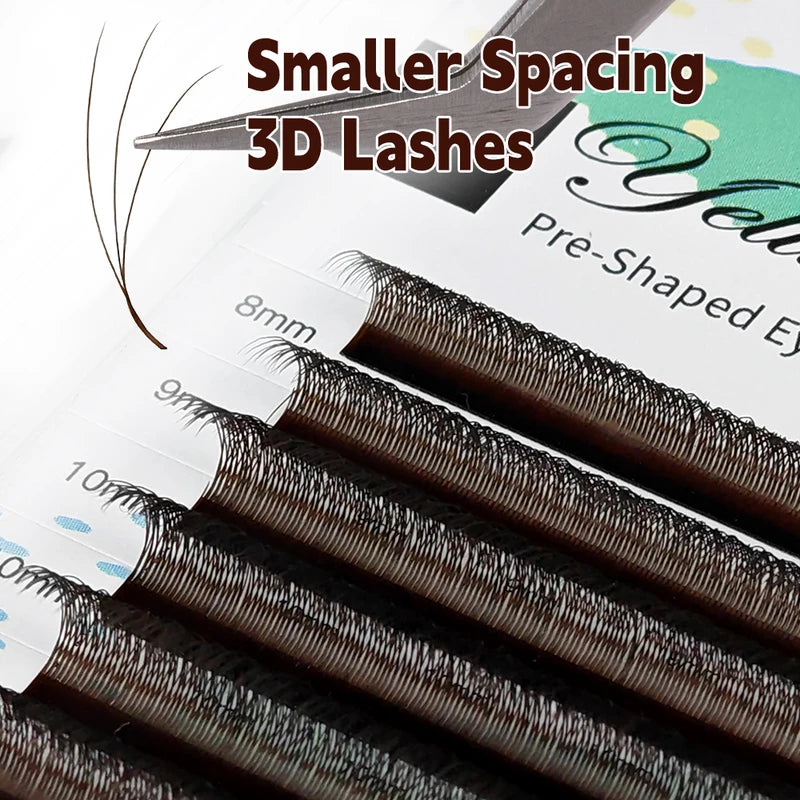 Premade 3D W Style Eyelash Extensions - Natural Soft Dense Flare Makeup Lashes