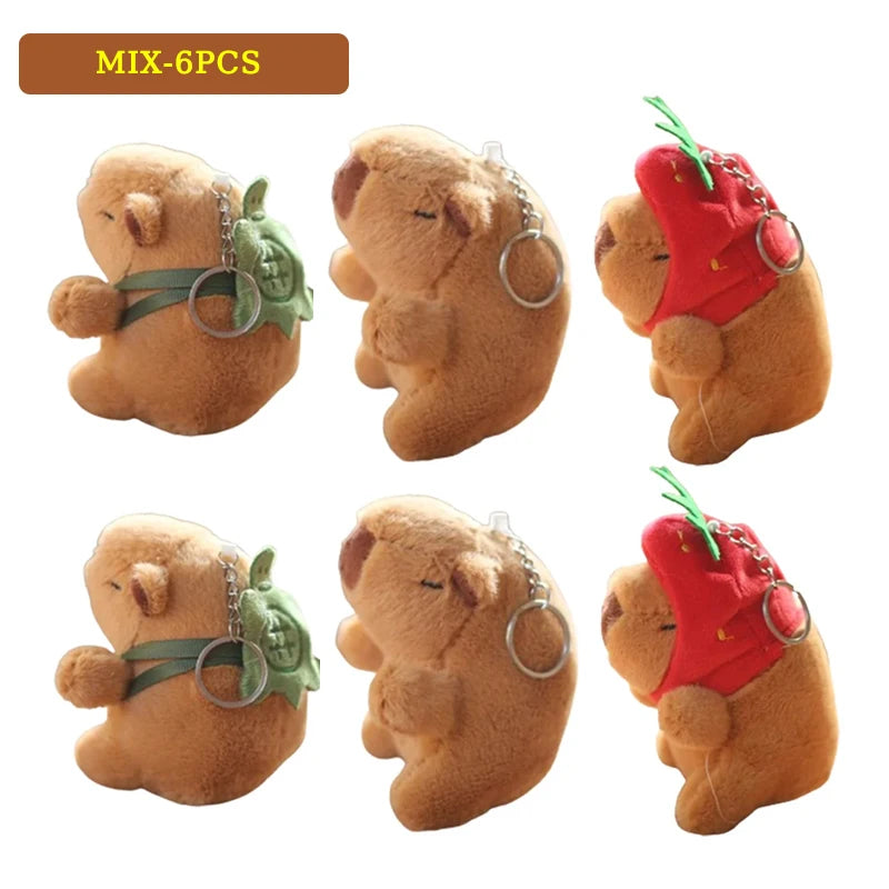 Cute Capybara Water Dolphin Plush Bag Charm Keychain - Doll Toy Gift
