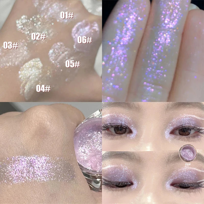 Sparkling Glitter Eyeshadow Gel - Brightening Pearly Highlighter & Contouring Makeup