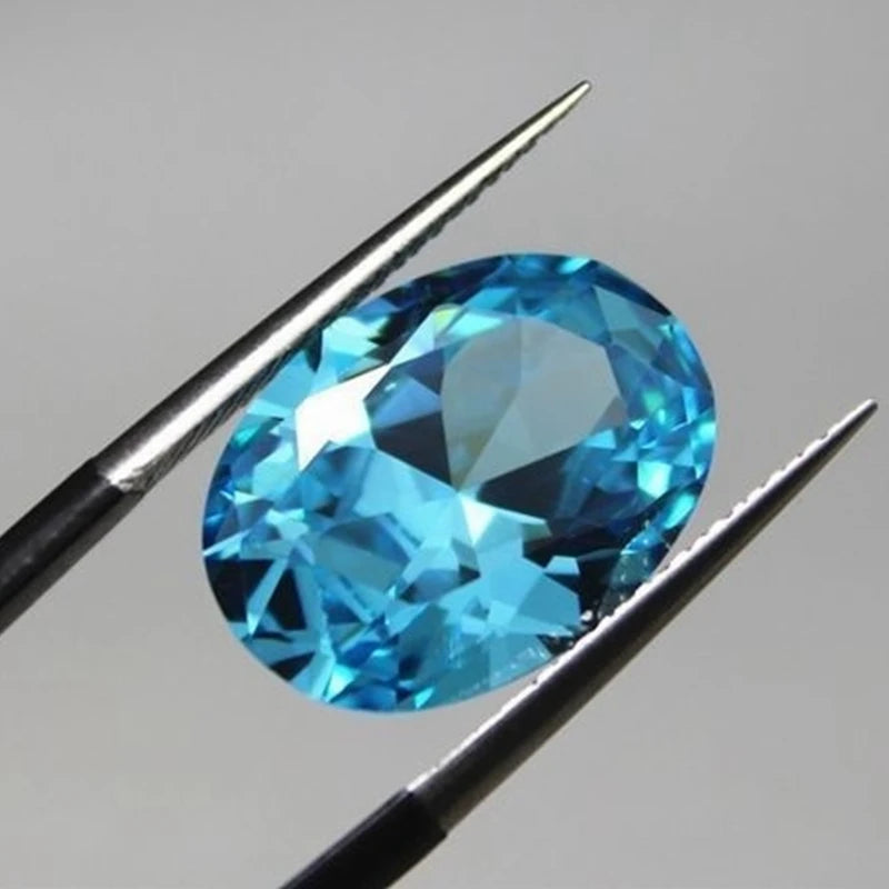 Natural Mined Aquamarine Loose Gemstone 12-16mm Oval Cut for Jewelry Making